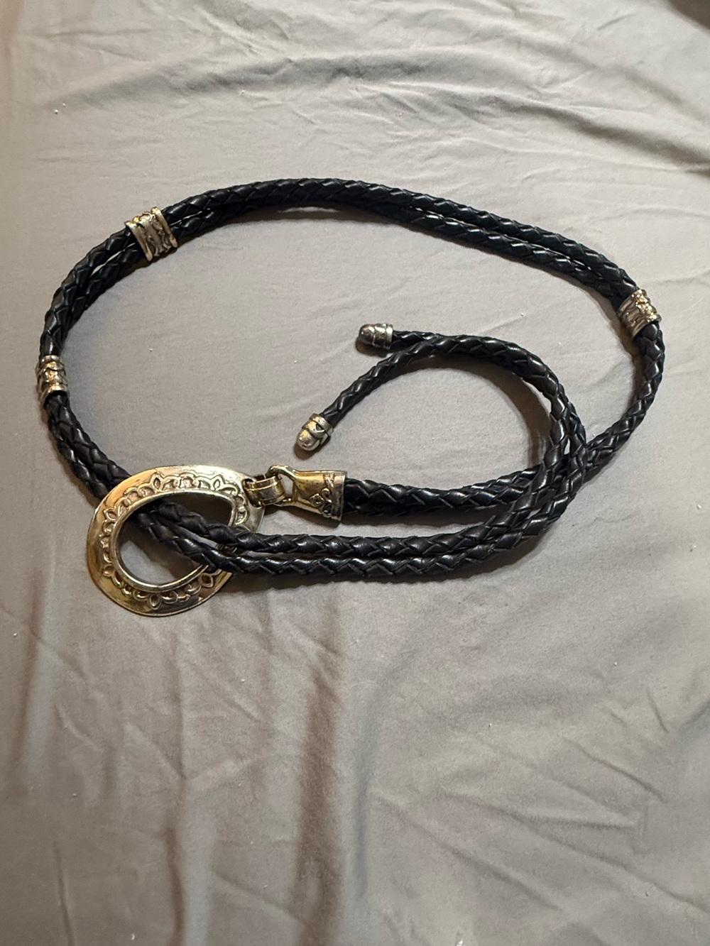 Vintage Brighton M/L Black Leather Lasso Lariat Belt